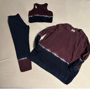 Electric & Rose Sweatsuit, Legging and Sports Bra set. Size L/L/XL